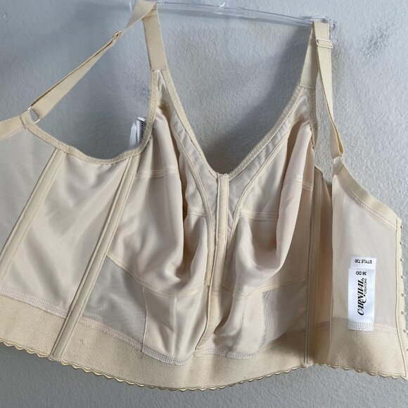 Carnival Creations Camisole Longline Bra Womens 36DD Beige Full Figure Style 720 - Picture 7 of 9